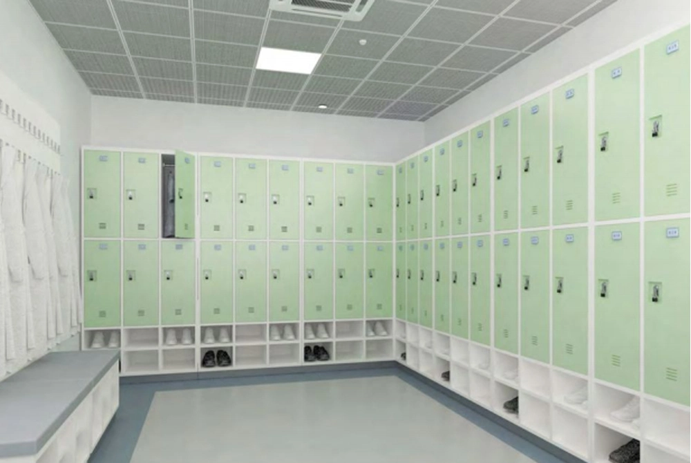 Hospital Lockers School Changing Room Steel Storage Luggage Shoe Cabinet Metal Locker with Key Lock Padlock Natatorium Clothes Locker Gym Single Door Locker