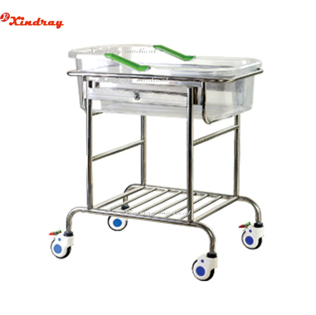 ABS Hospital Bed Side Cabinet, Strong Plastic Hospital Locker with Wheels, Medical Used Storage Cabinet