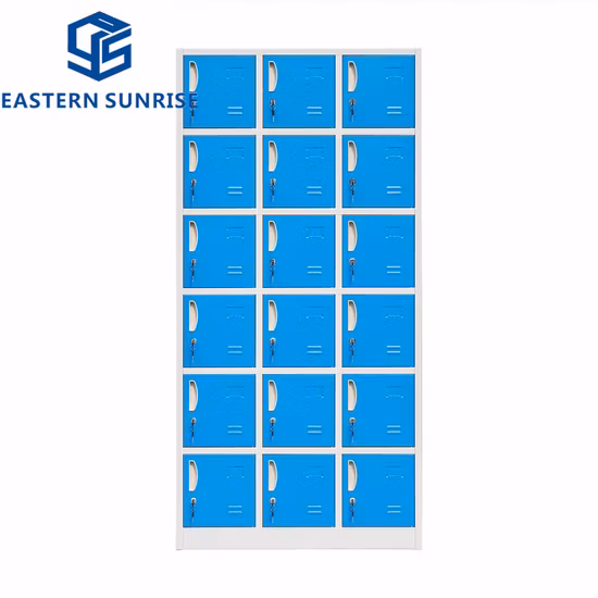 Разноцветный шкаф с 2 дверцами из стали и железа.